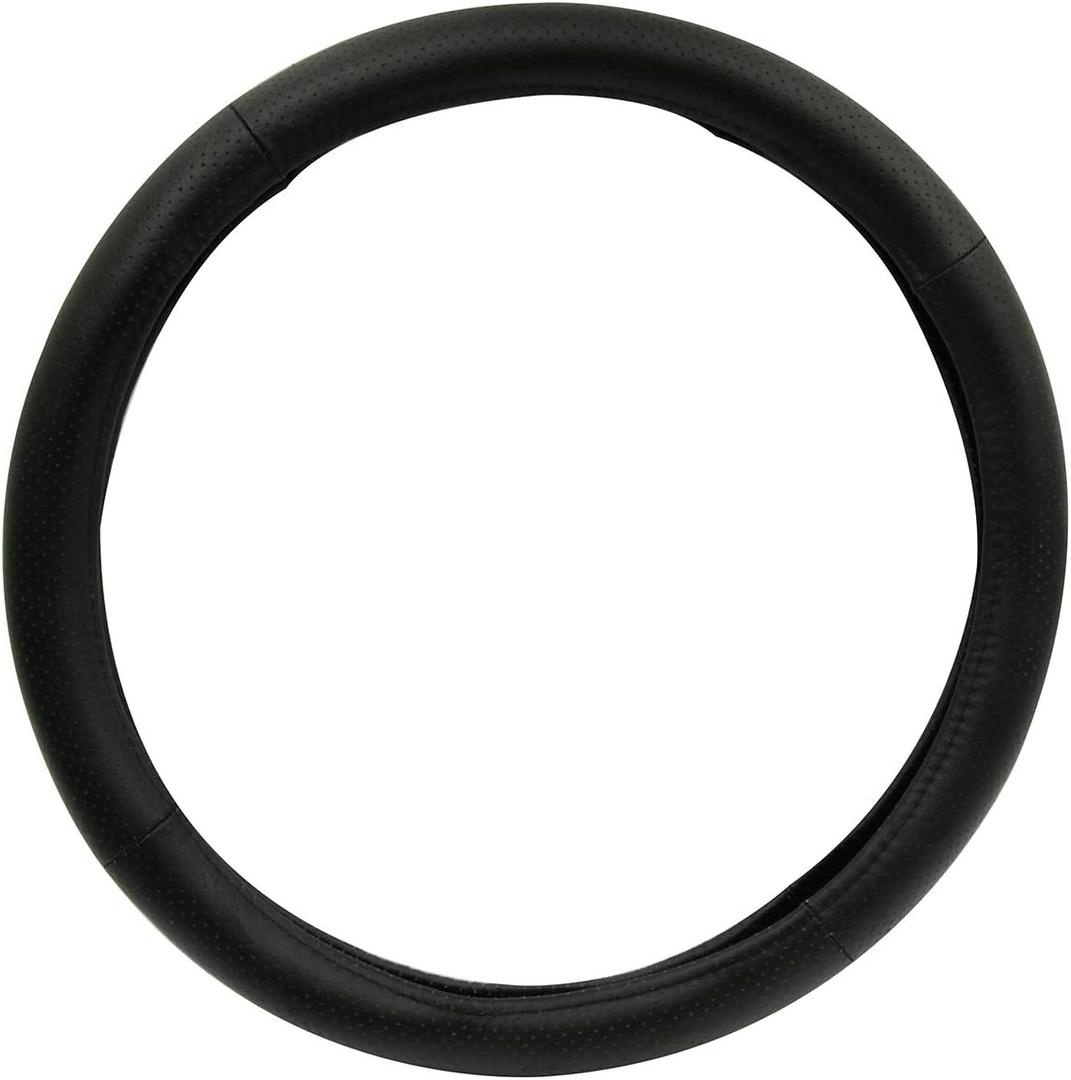 RoadPro RPSW3006 Black 18" Genuine Leather Steering Wheel Cover