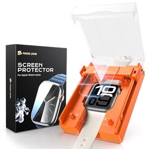 MAGIC JOHN 2 Pack for Apple Watch SE 3 (2025)/ SE 2/ SE/Series 6/5/4 44mm Screen Protector, [Automatic Align Tech] Self-Healing Flexible EPU Film for iWatch 44mm, HD Transparent, Anti Scratch, Bubble Free
