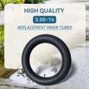 2-Pack 3.00-14 Motorcycle Inner Tube with Straight Valve - Also Fits 90/100-14, for Small Cruiser, Moped, and Some Dirt Bike Rear Tires