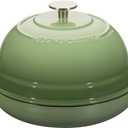 Enameled Cast Iron Dutch Oven Pot with Lid, Round Bread Oven for Homemade Sourdough Bread Baking, 6 Quart, Pistachio Green
