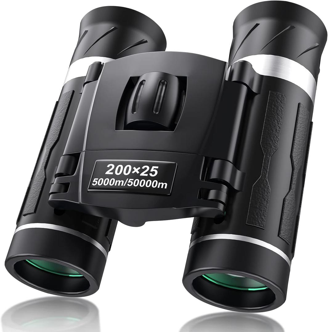 200x25 Compact Binoculars for Adults and Kids, High Powered Mini Pocket Binoculars, Waterproof Small Binoculars for Bird Watching, Hunting, Concert, Theater, Opera, Traveling, Sightseeing