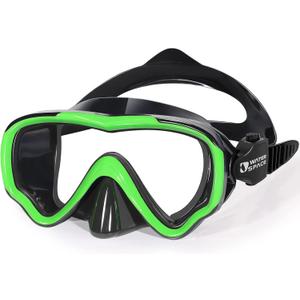 Water Space Kids Swimming Goggles Swim Mask with Nose Cover for Kids Youth 3-15, Anti-Shattered Lens UV Protection No-leak (Green (1 pack))
