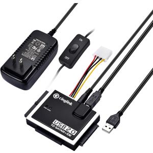 Cinolink Hard Drive Reader IDE SATA PATA USB 2.0 for Hard Drive Disk HDD 2.5" 3.5" with External AC Power Adapter