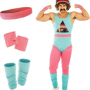 fun shack 80s Exercise Costumes For Men, 80s Workout Costumes, Retro Fitness Outfits For Men, 80s Gym Attire XL