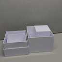 7Pcs White Acrylic Buffet Risers with Mini Sign and Marker, Food Display Risers for Party Catering Dessert Jewelry Collectibles,Acrylic Cube Nesting Boxes with Hollow Bottoms(8" 7.5" 7" 6.8" 6" 5" 5")