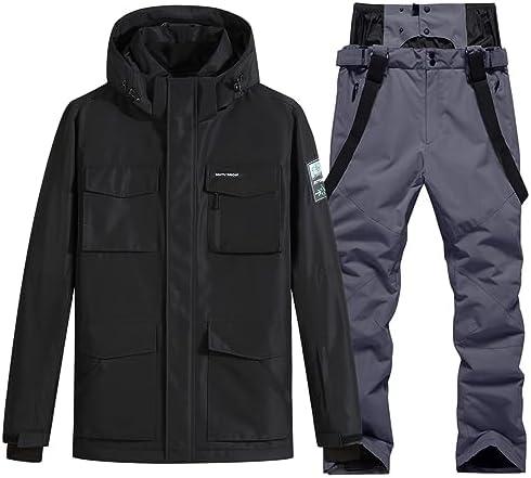 Men's Ski Jacket and Pants Set Waterproof Snowsuit Windproof Snow Suit Winter Outdoor Ski Suit L