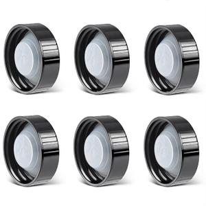 6 Pack 38mm Growler Caps, Beer Bottle caps Compatible with 1/2 Gallon and 1 Gallon Glass Gallon Jugs Replacement, Black