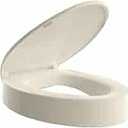 ELONGATED toilet seat risers for seniors, Slow Close, Elevated toilet seat, Heavy Duty, Never Loosen, Raised toilet seat elongated bowl, White(18.5”)