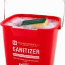Restaurantware Cleaning Bucket 6 Quart Pack of 1 Plastic Square Bucket for Washing Mopping, Sanitizing Bucket with Built-In Spout and Handle, Red Utility Tool for Household Commercial Use