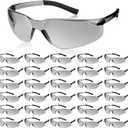Queekay 30 Pairs Safety Glasses for Men Women Eyewear Protective Goggle Bulk Safety Glasses for Worker Laboratory Gardening (Gray)