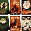 6Pcs Halloween Kitchen Hand TowelsGhost Trick or Treat Pumpkin Cat Bat Skull Tea Towel Dish Set Decorations for Holiday Bathroom Decor