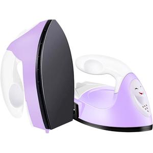 Mini Heat Press Small Iron Portable Heat Press Machine Mini Craft Iron with Charging Base Accessories for DIY T-Shirts, Shoes, Bag and Hats Heat Transfer Vinyl Projects (Light Purple)