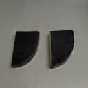 Boho Arched Semicircle Marble Bookends with Brass Detail, Set of 2, Black