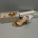 Susanny High Heels for Women Pointed Open Toe Strappy Chunky Block Heels Ankle Strap Stiletto Kitten Heeled Sandals Wedding Bridal Party Prom Sexy Dress Shoes (8, Gold)