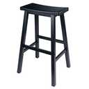 Winsome Satori Saddle Seat Bar Stool, for Kitchen, 29", Black : Home & Kitchen