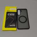 JETech Magnetic Case for Samsung Galaxy S25 Plus 5G, Compatible with MagSafe, Translucent Matte Back Shockproof Phone Cover (Black)