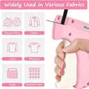 Stitch Gun for Clothes Stitchy Tagging Gun for Clothing Stitchy Quick Clothing Fixer -Includes 1,000 Black Fasteners & 1,000 White Fasteners & 6 Needles(Pink+FloralWhite)