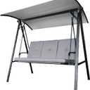 Garden Winds Replacement Canopy Top Cover Compatible with The Three Person Swing - Slate Gray - Riplock 350