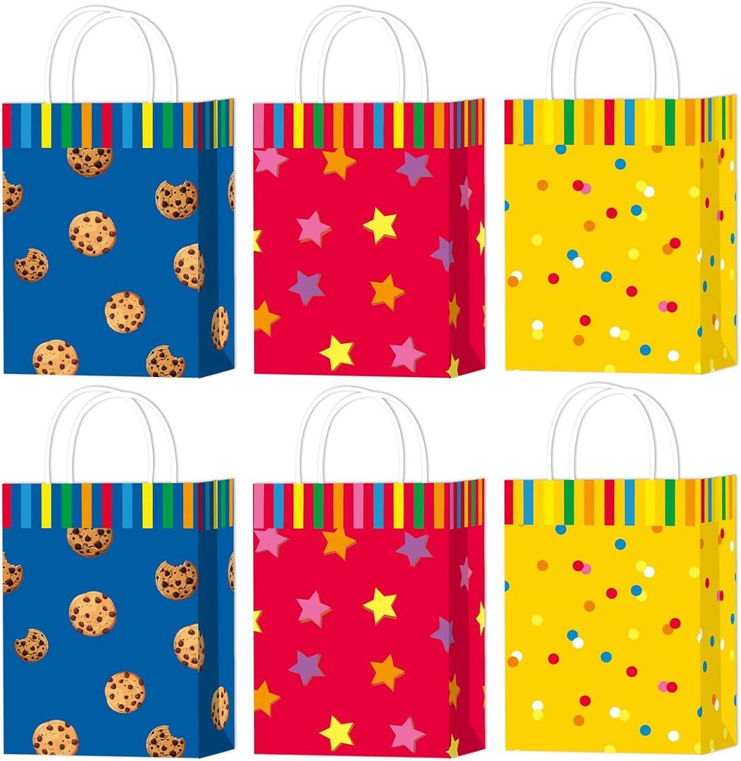 BTJiaDe 15PCS Cartoon Cookies Party Gift Bags Colourful Children's Birthday Party Gift Bags Birthday Party Favors Decorations