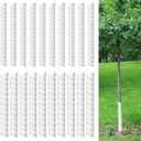 Aukney 20 Pcs Tree Trunk Protector2 Size Plastic Spiral Tree Guard Tree Trunk Protector Wrap Tree Bark Protector Tube Tree Wraps to Protect Bark Tree Saplings from Rodents Rabbit Mowers (White)