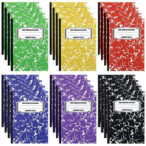Eersida 24 Pieces Mini Composition Notebook Composition Books Small Marble Note Books Cute Journal Pocket Tiny Sized Notebooks for Back to School Office Gifts, 3.4 x 4.7 Inches