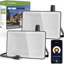 NOVOSTELLA 2 Pack 60W Smart LED Flood Light, Total 18000LM Super Bright Flood Light Outdoor IP66 Waterproof, Tunable White 2700K-6500K Outside Alexa Floodlight for Yard Stadium Garage Porch Lawn