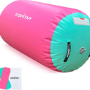 VOFiTNY Gymnastics Tumbling Equipment Air Barrel Inflatable Octagon Tumbler Roller Back-bend Trainer Cheerleading Without Pump (2.6'L x 1.55'D, Pink/Teal No Pump)
