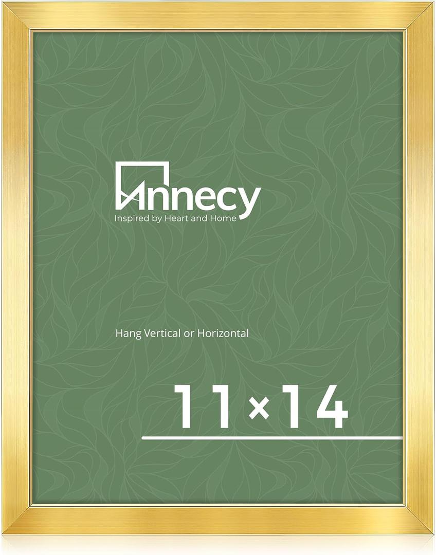 Annecy 11x14 Picture Frame Gold1 Pack, 11 x 14 Picture Frame for Wall Decoration, Classic Gold Minimalist Style Suitable for Decorating Houses, Offices, Hotels