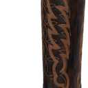 Modatope Cowboy Boots for Women Knee High Chunky Heel Butterfly Cowgirl Boots Wide Calf Pointed Toe Chunky Heel Fashion Western Boot (8)