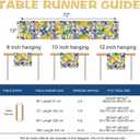 3 x Blue Lemon Italy Tile Pattern Dining Table Runner, Amalfi Coast Italian Capri Citrus Burlap Kitchen Decoration, Summer Mediterranean Indoor Outdoor Home Decor Party Supply 13 x 72 Inches