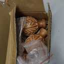 QDWIS 2 Pack Wood Curtain Rods for Windows 66 to 120 Inch, 1'' Adjustable Decorative Drapery Rods with Imitation Wood Grain Leaf Pattern Finials, Boho Heavy Duty Curtain Rods Set 36''-120''