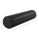 Saloniture Full Round Massage Table Bolster Pillow Pad - 26 x 6 Inch - Black