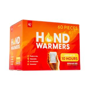 IRIS USA Hand Warmers  60 Individual Warmers, Long-Lasting Up To 10 Hours For Warm and Hot Hands, On The Go, TSA-Approved, Disposable, Bulk, Lasts 4 Years, For Hot Hands Handwarmers, Camping Skiing (Regular - 60 Packs)