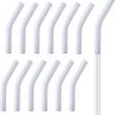 13pcs Silicone Straw Tips, Soft Reusable Drinking Straw Topper Fit for 8mm Outer Diameter for Hydraflow Straw Replacement Tip Covers BPA Free for Stainless Steel Straws (White)