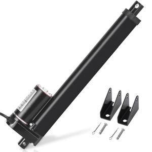 DC HOUSE Linear Actuator 12V 1000N High Speed 10 Inch 10" Motor 14mm/s with Mounting Brackets Blcak
