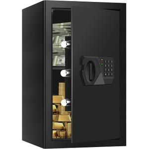 3.4 Cuft Large Safes for Home Use Fire and Water Proof, Fireproof Safe Box with Digital Keypad, Spare Keys and Removable Shelf, Personal Home Safe Box for Documents Money Valuables