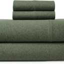 Road Trip America Jersey Sheets King Set - Cotton (4 Pieces) All Seasonal Deep Pockets Soft Cozy Knit Stretchy Bed Sheets - Hotel and Residential Quality (Green, King)