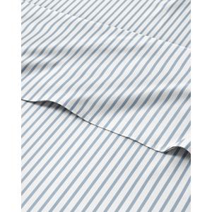 Striped Sheets - Blue & White Striped Sheets - 1 Flat & 1 Fitted & 2 Pillowcases w/ Deep Pockets Comfy, Wrinkle & Fade Free - Soft, Breathable & Cooling - Luxury Pinstripe Bedding - King Size Set