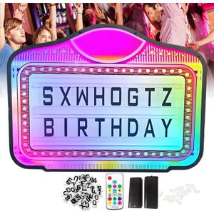 VIP Bottle Service Sign, Bottle Presenter for Night Club, Color Display Lights with 4 Sets Letters & 1 Numbers Kit, Hand Holding Small Light Box Sign for Wedding, Party, Bar