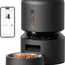 PETLIBRO Automatic Cat Feeder, 5G WiFi Pet Feeder with Freshness Preservation, Timed Cat Feeders for Dry Food, Up to 48 Portions 10 Meals Per Day, Granary Pet Feeder for Cat/Dog (Black)