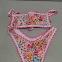 SOLY HUX Bathing Suit for Women Two Piece Floral Print Tie Back Swimsuit Bikini Sets XS