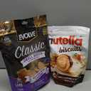 SET OF 2, Evolve Classic Small Batch Dog Biscuits Peanut Butter &Blueberry 14oz + Nutella Biscuits Cookies Filled with Hazelnut Spread 9.7oz - Snack Bundle Best by: 08-22-2025