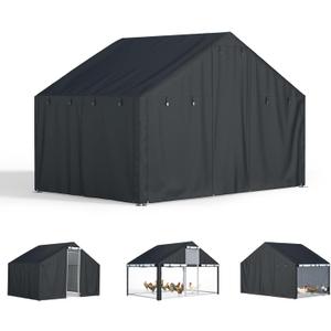 Chicken coop Cover, Waterproof in Winter. Suitable for Rooftop Chicken coops, Full Coverage, Black, No Chicken coop