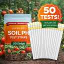 5 x Soil pH Paper Test Kit  50 Tester Strips (3.5-9 Range)  Use for Testing Garden Home Lawn Grass Vegetable Gardening Dirt Yard Compost Outdoor and Indoor Plants, Green