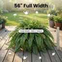 Muhanjia 56 Silky Artificial Boston Fern, 128 Fronds Large Hanging Plants for Outside Planter,Bush Floor Plants Large for Home Decor Porch Patio Garden Indoor Outdoor (JY-128Fronds1PcsGreen)