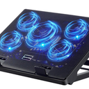 Kootek Laptop Cooling Pad, Laptop Cooler with 5 Quiet Fans for 12"17" Computer PC Notebook Gaming Laptop Fan, Height Adjustable Laptop Cooling Stand Laptop Accessories, Blue