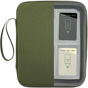 Card Case Holder for Yoto Cards Album Pouch Storage Organizer 120 Pockets, Large Capacity Portable Folder with 2 Zipper and Carry Strap, Yoto Card Binder with Sleeves for Travel (Army Green)