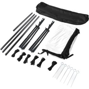 Aramox 120 Inch Projector Screen, 16:9 HD Anti Crease White Polyester Portable Outdoor Movie Screen with Dual Tripod for Home Theater Office Classroom Presentations