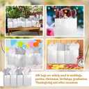 Colarr 50 Pcs 8.2 x 5.9'' Glitter Kraft Paper Favor Bag with 100 Tissue Wrapping Paper Bulk, Xmas Wrap Bags Gift with Handle for Christmas Wedding Bridal Baby Shower Birthday(Silver)