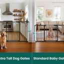 Cumbor 36" Extra Tall Baby Gate for Stairs, 30.4-56.8" Extra Wide Dog Gate Indoor, Dual Lock & Self-Closing Child Gate for Doorways, Hallways & Large Opening, Safety Baby Proofing for the House, Black